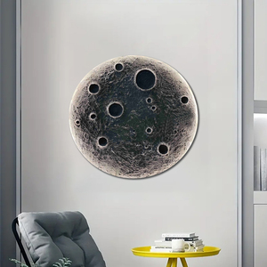 3D Ay Rölyef LED Lamba El Boyaması Oturma Odası Giriş Duvar Lambası Duvar Resmi Tek Parça Ay Dekorasyonu Duvar Sanatı Tablosu - Product Image 5