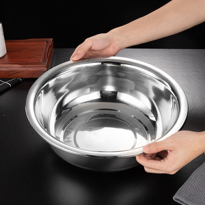 Bol mélangeur en acier inoxydable épaissi de qualité alimentaire, grande taille, pour cantine, soupe, usage domestique, préparation de pâtes et battage des œufs - Product Image 2