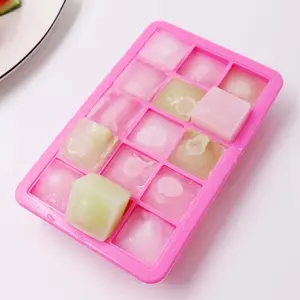 15 Holes Custom Personalized Maker Rubber Ice Cube Trays Mold Silicone With Lid
