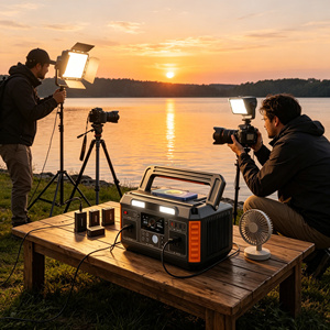 สถานีไฟฟ้าสำหรับตั้งแคมป์กลางแจ้ง 520Wh 600W 110V สำหรับไฟส่องสว่างในแคมป์ ตู้แช่เย็น และอุปกรณ์อิเล็กทรอนิกส์ขนาดเล็ก - Product Image 1