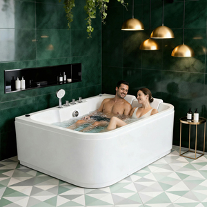 Bañera de Hidromasaje OE HOME de 61 Pulgadas, Acrílica y de Acero, para 2 Personas, para Muebles de Baño - Product Image 2