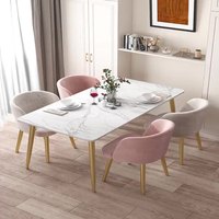 Table à manger en dalle de roche moderne et durable de luxe léger pour la maison, l'école, l'appartement, le restaurant