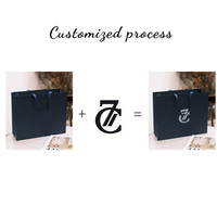 Sac à provisions en papier bleu Cobalt de luxe personnalisé argent estampage Logo insérer ruban poignée 250g papier vêtements sac à chaussures