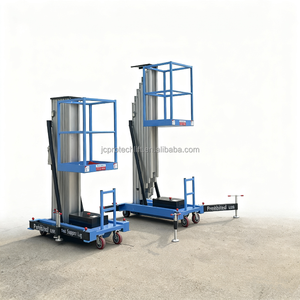 नई एल्यूमीनियम मोबाइल हाइड्रोलिक इलेक्ट्रिक लिफ्ट कार 6 मीटर-14 मीटर अकेले और रखरखाव के लिए 150 किलोग्राम क्षमता - Product Image 3