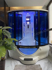 Boîte de sauna à vapeur humide de luxe American Corner haute qualité cadre en verre inoxydable salle de bain industrie utilisation avec TV seks film regarder - Product Image 5