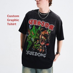 Verde Negro Hombres de gran tamaño Pesado de alta calidad Mineral Tee Vintage Logo Gráfico Piedra lavada Camisetas personalizadas Lavado ácido Camiseta - Product Image 3