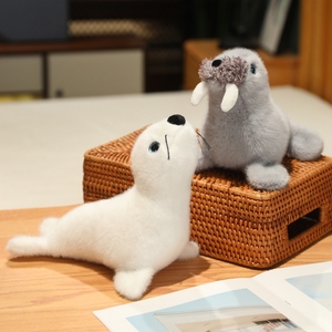 Cute Marine Ocean Animal Plush Toy <strong>White</strong> Seal <strong>Dolphin</strong> Soft Stuffed Plush Doll Home Desktop Ornament Kids Ocean Themed Plush Gift - Product Image 1