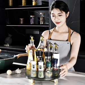 Rotating Kitchen <b>Spice</b> <b>Tray</b> Lazy Susan Storage Rack Multi Function Seasoning Organizer Tabletop Holder for Cooking - Product Image 1