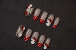 Kits de nail art à presser faits à la main, forme amande courte française, motifs animaux de dessin animé, 10 <span class=keywords><strong>faux</strong></span> <span class=keywords><strong>ongles</strong></span> faciles à poser, design réaliste pour le DIY - Product Image 4