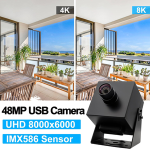 Elp 48mp USB máy ảnh góc rộng Webcam cho PC imx586 HD 8K lightburn máy ảnh với 90 độ không có biến dạng ống kính cho khắc laser - Product Image 2