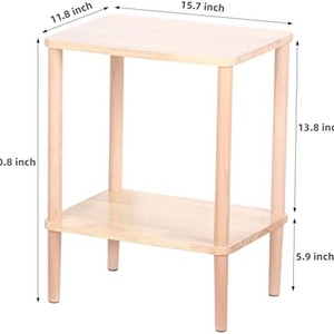 Mesita de noche de madera maciza con estante de almacenamiento, mesa de centro pequeña para dormitorio, sala de estar, uso para adultos - Product Image 4