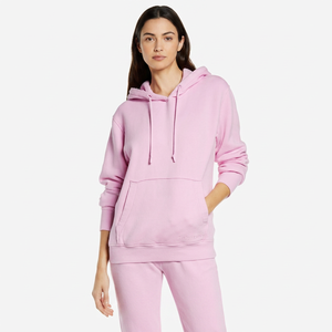 Sudadera con Capucha Rosa para Mujer, Manga Larga, Forro Polar, Color Sólido, Diseño con Bolsillos, Ropa de Otoño - Product Image 4