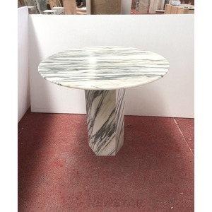 Modern Round <b>Dining</b> <b>Table</b> Home Decoration Arabescato Corchia Use White - Product Image 2