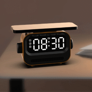 New Arrival sáng tạo robot đa chức năng hiển thị kỹ thuật số Đồng hồ báo thức điện thoại phí không dây loa <span class=keywords><strong>bluetooth</strong></span> di động - Product Image 4