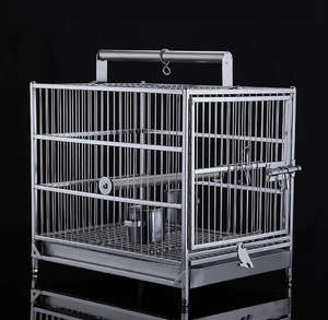 Grande cage à oiseaux en acier inoxydable 304 pour calopsites, agapornis et mynas - Cage de reproduction de luxe en acier inoxydable 304 - Product Image 3