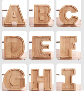 <strong>Wooden</strong> English Alphabet Piggy Bank With Engraved 26 <strong>Letters</strong> Design Customized <strong>Wooden</strong> <strong>Money</strong> Saving <strong>Box</strong> for Home Decoration - Product Image 2