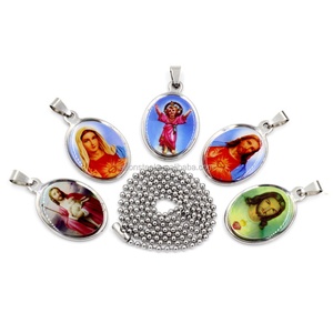 Collar de Cadena de Oro de Diseño de Joyería de Moda para Damas con Imagen de María y el Niño Jesús - Product Image 2