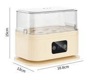 Cuiseur à œufs électrique à commande numérique, cuiseur à œufs vapeur avec arrêt automatique et couvercle transparent pour le petit-déjeuner familial