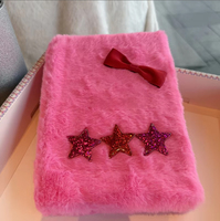 Carnet en peluche en forme d'étoile et de nœud, rose, motif cœur et étoile, de haute qualité, mignon et créatif, pour filles, vente en gros d'usine