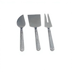 Juego de cuchillos para queso de acero inoxidable, 3 piezas, espátula, rebanador y utensilios para servir queso con orificios para cortar y servir queso - Product Image 3
