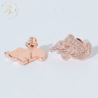 Outlet pabrik Vvs Lab anting giwang berlian tumbuh penjualan laris anting-anting Hoop perak 925 emas mawar perhiasan anting-anting kancing