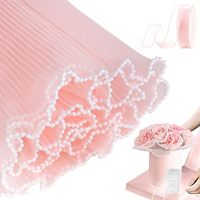 Parelrippel Bloemen Zijden Bloemen Verpakkingsrand Materiaal Net Zijden Rand Rippel Zijden Bloemboeket Decoratie Bloemen Plooien