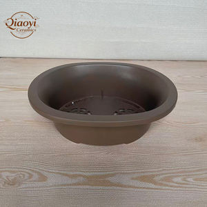 <span class=keywords><strong>Petit</strong></span> pot à semis, pot à plantes ovale contemporain, pots à bonsaï Yixing, utilisation au sol, écologique, trou de drainage, durable, <span class=keywords><strong>jardin</strong></span> d'intérieur - Product Image 3