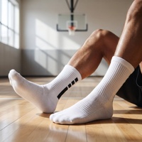 Chaussettes de basketball personnalisées avec logo, soutien professionnel du tendon d'Achille, chaussettes athlétiques avec amorti en tissu éponge, équipement de performance