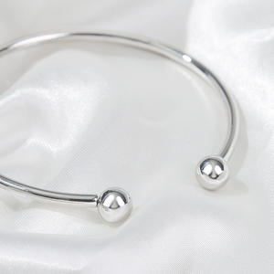 2025 di moda semplice braccialetto braccialetto di gioielli a buon mercato Plain oro aperto bracciale in argento per le donne degli uomini - Product Image 2