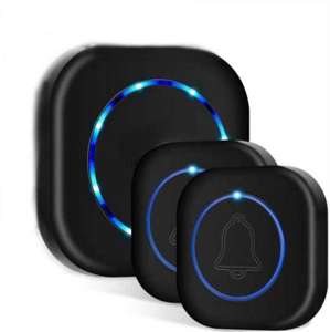 Sonnette sans fil 36 mélodies 4 volumes Prise US EU UK IP44 Étanche Carillon SOS Bouton à piles 300M Zone ouverte OEM Sonnettes intelligentes - Product Image 1