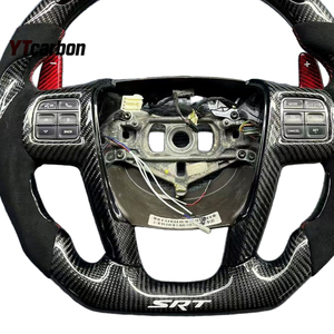 Volant en cuir et bois hydrographié personnalisé YTcarbon pour <span class=keywords><strong>Chrysler</strong></span> <span class=keywords><strong>200</strong></span> 300 200C 300C TC – Accessoires intérieurs automobiles - Product Image 6