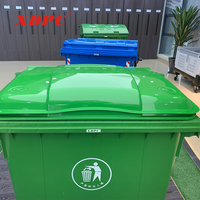 Poubelle en plastique pour aliments, 1100l, stockage des déchets à la pédale, accessoire d'extérieur