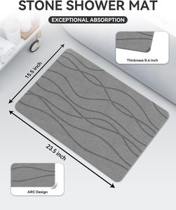 แผ่นรองอาบน้ำดีไซน์ใหม่ แข็งแรง ทนทาน ซึมซับน้ำได้ดี แห้งเร็ว ผลิตจากดินไดอะตอมไมต์ ผลิตด้วยเครื่องจักร - Product Image 4