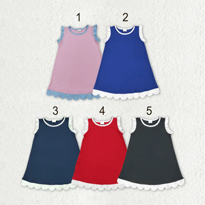 Vestidos sin mangas hasta la rodilla para niñas pequeñas, ropa de algodón - Product Image 1