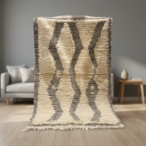 Alfombra Beni Ourian de Lana Hecha a Mano, Reversible y Ecológica - Product Image 3