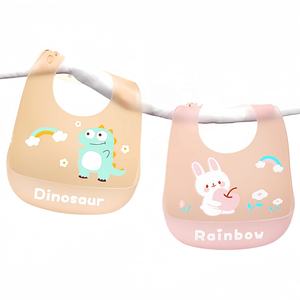 Tierthemen Silikon-Baby-Lätzchen Lebensmittelqualität Silikon BPA-frei Kinder-Silikon-Fütterungs-Baby-Lätzchen mit Speisenfänger - Product Image 1