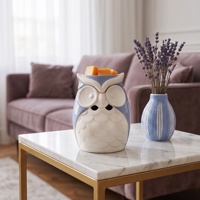 Brûleur d'encens électrique en céramique personnalisé en forme de hibou, Lampe chauffe-cire électrique, Chauffe-bougie, Lampe à parfum, Brûleur de cire, Cire fondante aromatique ETL