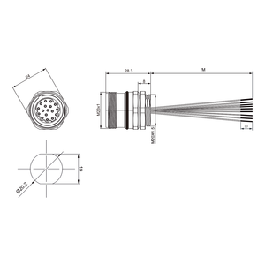 Marvtech Product Geautomatiseerde Iolink Apparaat Snelle Ronde Connector Ip67 Auto Paneel Mount Connector Mini Din Mannelijke Kabel - Product Image 5