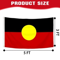 Drapeau Indigène Australien Personnalisé en Gros 3x5ft Imprimé Numérique pour Affichage en Jardin, Drapeau Régional Durable en Polyester 100D