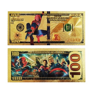 Billete Conmemorativo de los Héroes de <span class=keywords><strong>Marvel</strong></span>, los Vengadores, Iron Man, Deadpool, Papel de Oro, Grabado a Doble Cara, Novedades - Product Image 6