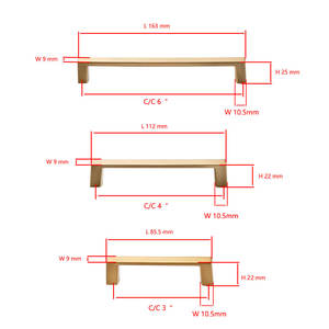 사용자 정의 현대 브러시 골드 캐비닛 핸들 아연 합금 대량 주문을 당겨 쉬운 설치 욕실 주방 가구 하드웨어 - Product Image 6
