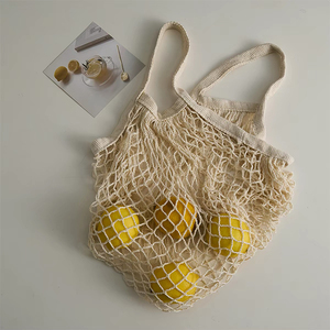 Tas <span class=keywords><strong>Belanja</strong></span> Jaring Katun Moq Kecil, Dapat Digunakan Kembali, Portabel, Dapat Dicuci, Tas Selempang untuk Penyimpanan Perjalanan dan Berkemah di Luar Ruangan - Product Image 2
