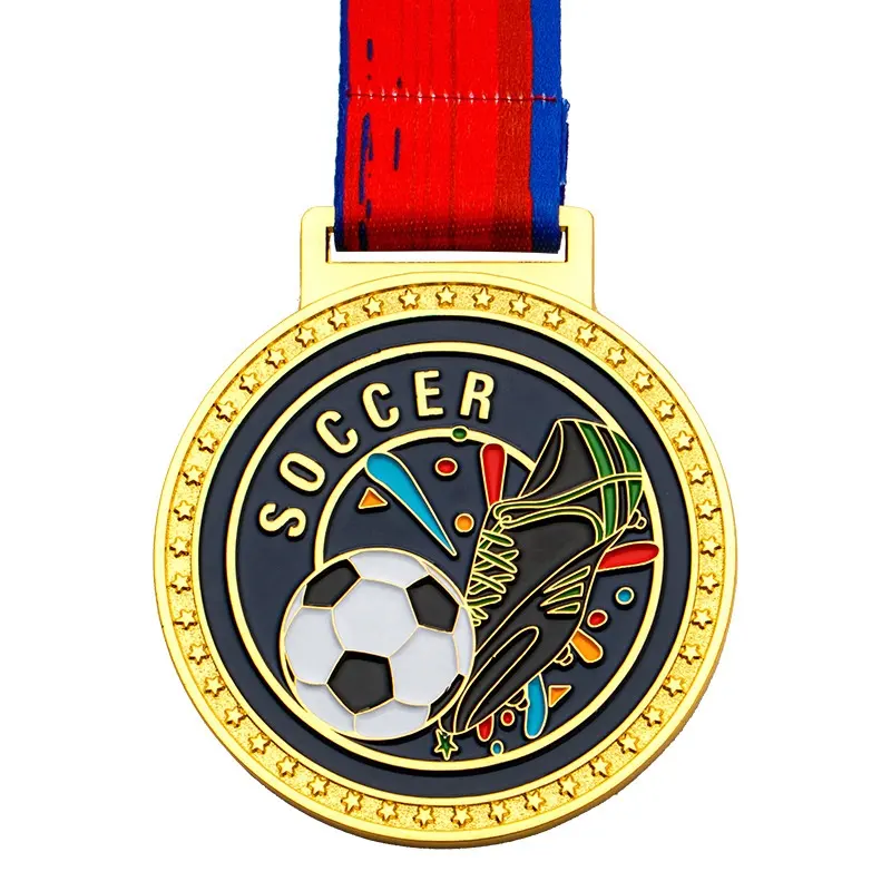 Medalhas de chuteiras douradas para futebol 3D pintadas, pinos esmaltados personalizados para lembrancinhas de futebol, esportes e negócios