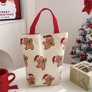 Bolsa de Compras de Lona de Algodón Orgánico Reciclado Ecológica con Impresión Personalizada, Diseño Sencillo, Bolsa de Regalo de Navidad - Product Image 2