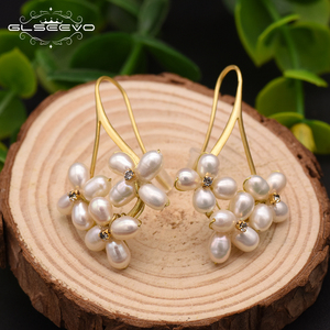 Nuovi <span class=keywords><strong>Orecchini</strong></span> Pendenti con Perle Naturali, Placcati in <span class=keywords><strong>Oro</strong></span> 18K, Design Coreano a Forma di Fiore per Donna, Vendita all'Ingrosso - Product Image 5
