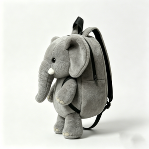 Sac à dos en peluche en forme d'éléphant, Sac à dos en peluche en forme d'animal, Sac à dos en peluche pour enfants, Sac à dos en peluche animal en peluche - Product Image 1