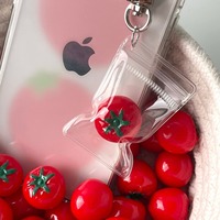 Gepakte Tomaten Verse Zomertomaat Telefoonhanger Fruitvormige Sleutelhanger Geknoopte Kraaltjes Marien Organisme Patroon Koreaans Instagram