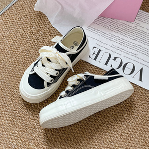 Nuevo estilo, diseño moderno y exclusivo, zapatillas blancas de lona con punta redonda, cómodas y suaves, de un solo tacón, para personas que buscan la comodidad. - Product Image 6