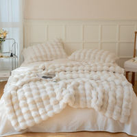 Ensembles de lit moelleux ultra doux en fausse fourrure Ensemble de literie moelleux en peluche à poils longs de grande taille