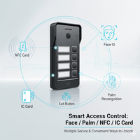 Videoportero Exterior HIWINK IP65 con 4 Botones de Llamada, Compatible con Desbloqueo Facial, por Vena de la Palma, NFC y Tarjeta IC, Cámara 2K